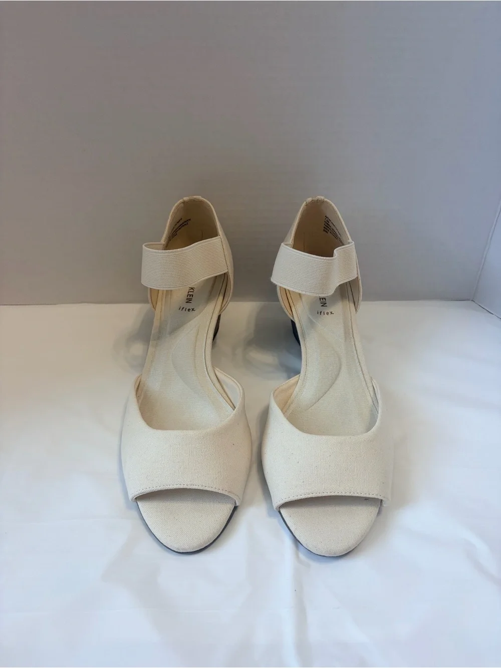 Anne Klein iFlex Tatiana Women's Cream Wedge Sandal 7.5